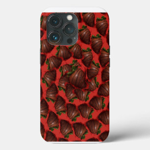 Funda Para iPhone 13 Pro Fresas Cubiertas de Chocolate