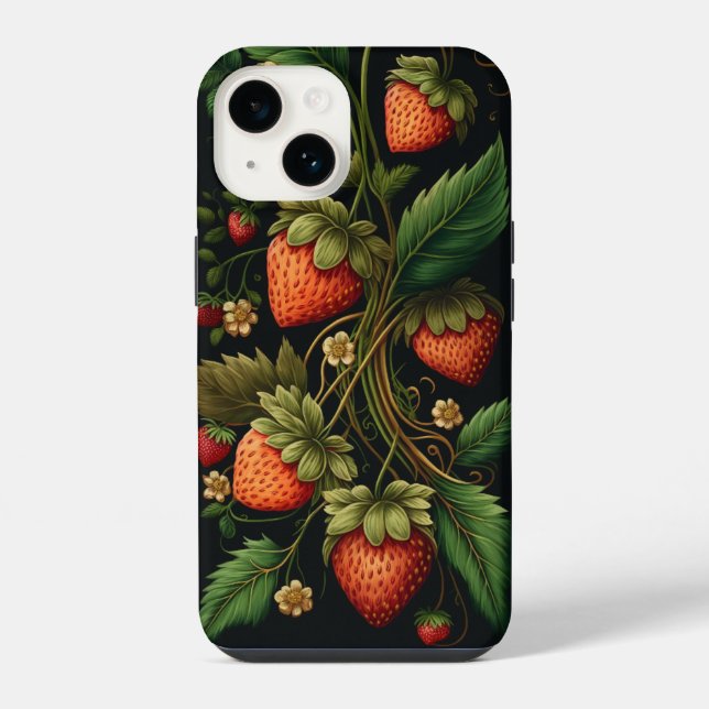 Funda Para iPhone Fresas de época (Reverso )