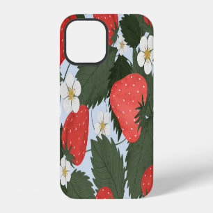 Funda Para iPhone 12 Fresas: diseño de patrón de fruta de verano.