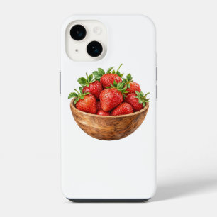 Funda Para iPhone 14 Fresas en un tazón de madera