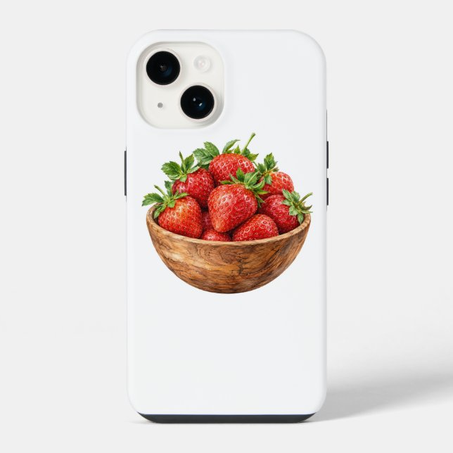 Funda Para iPhone Fresas en un tazón de madera (Reverso )