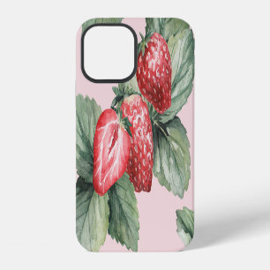 Funda Para iPhone 12 Fresas Maduras de Verano: Acuarela Rosa