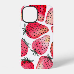 Funda Para iPhone 12 Fresas pintadas con acuarela y tinta seaml
