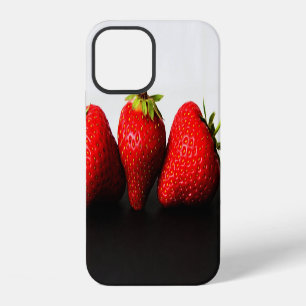 Funda Para iPhone 12 Fresas Sobre Blanco Sobre Negro iphcna