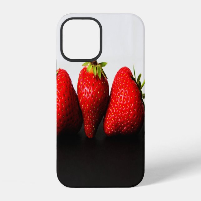 Funda Para iPhone Fresas Sobre Blanco Sobre Negro iphcna (Reverso )