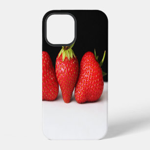 Funda Para iPhone 12 Fresas Sobre Negro Sobre Blanco iphcna