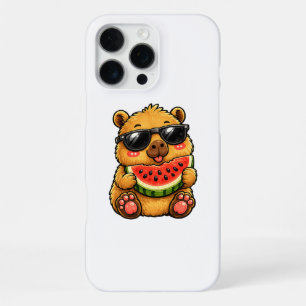 Funda Para iPhone 16 Pro Max Fresco Capybara Sandía Verano