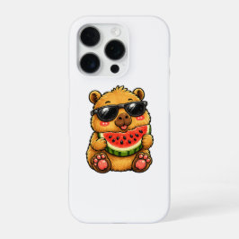 Funda Para iPhone 16 Pro Fresco Capybara Sandía Verano