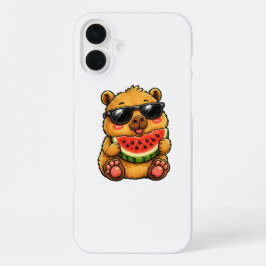 Funda Para iPhone 16 Plus Fresco Capybara Sandía Verano