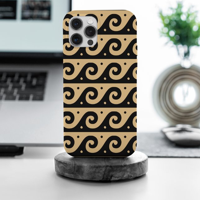 Funda Para iPhone Fret griego, patrón de onda mediterránea, marrón (Subido por el creador)