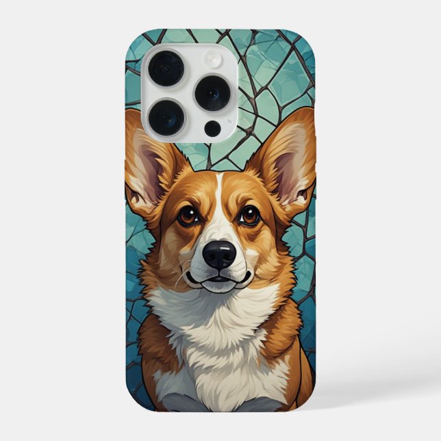 Funda Para iPhone Friendly Corgi Portrait (Reverso )