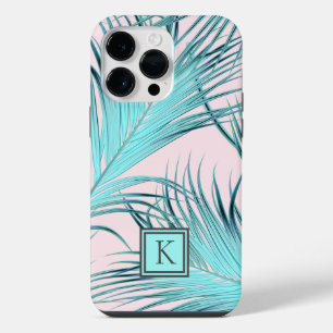 Funda Para iPhone 14 Pro Max Frondas de Palma de Isla Tropical Femenina con Mon