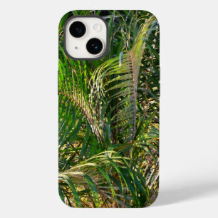 Funda Para iPhone 14 Frondas de palmera iluminadas por la puesta de sol