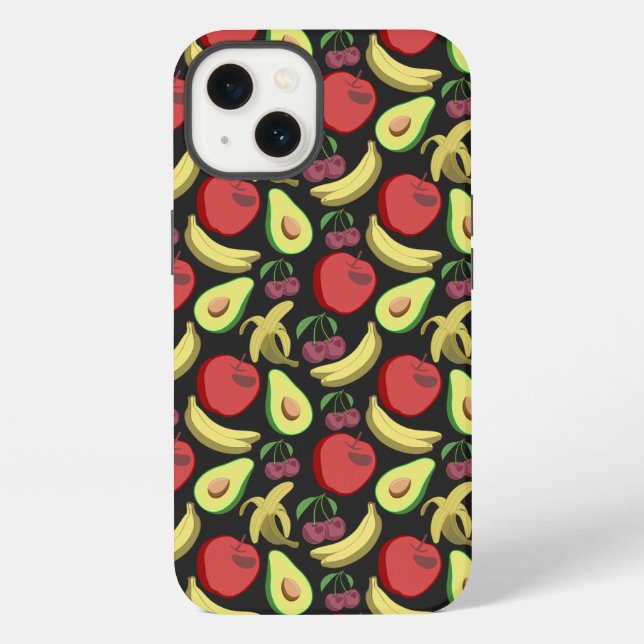 Funda Para iPhone Fruit seamless pattern | colorful tropical fruit (Reverso )