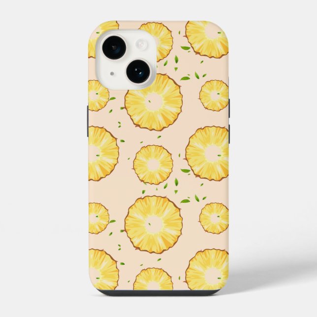Funda Para iPhone FRUTA TROPICAL DE VERANO patrón de rodaja de piña (Reverso )