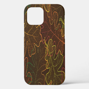 Funda Para iPhone 12 Fugas transparentes de roble, patrón otoño.