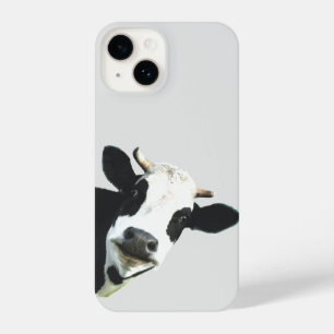 Funda Para iPhone 14 Fun Curious Holstein Cow Farm Animal