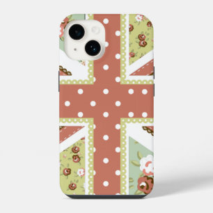 Funda Para iPhone 14 Fun Folk Quilt Unión Británica Jack Flowers brower
