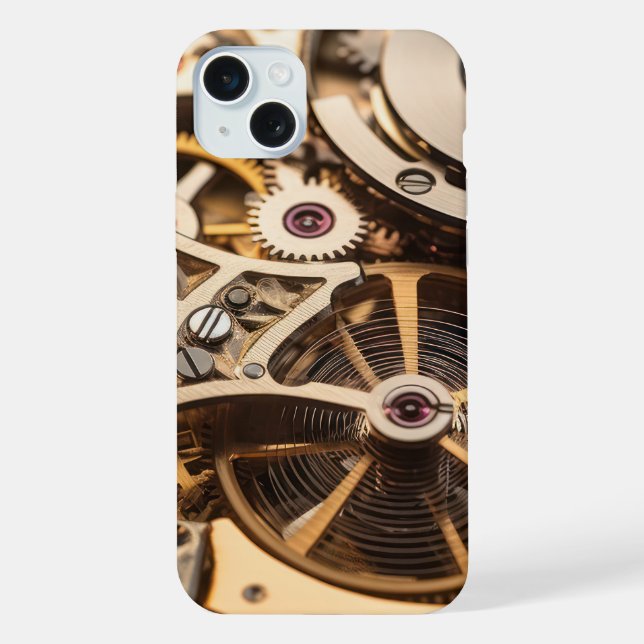 Funda Para iPhone Funcionamiento interno de reloj steampunk (Reverso )