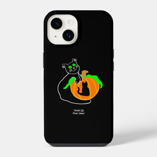 Funda Para iPhone Funda Black Cat Pumpkin Apple iPhone 14 (Reverso )