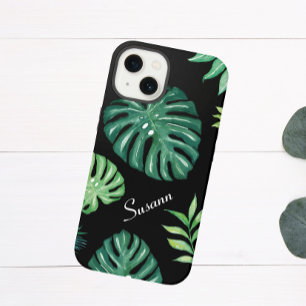 Funda Para iPhone 14 Plus Funda Black Tropical Leaf Pattern iPhone 14