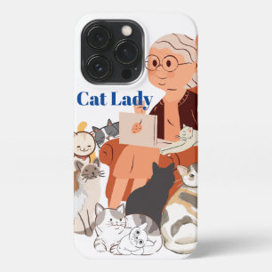 Funda Para iPhone 13 Pro Funda Cat Lady II iPhone 13 Pro Slim Fit, brillant