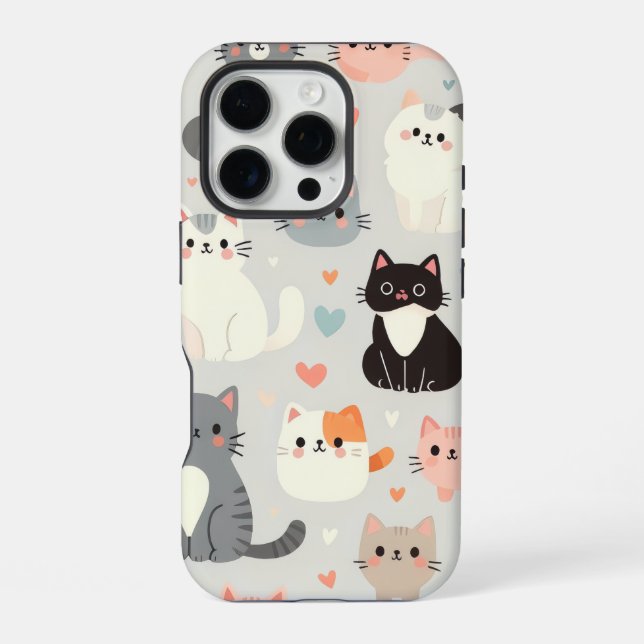 Funda Para iPhone Funda Cute Cat iPhone 16 Pro (Reverso )