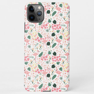 Funda Para iPhone 11Pro Max Funda de ajuste delgado tropical Flamingo rosa