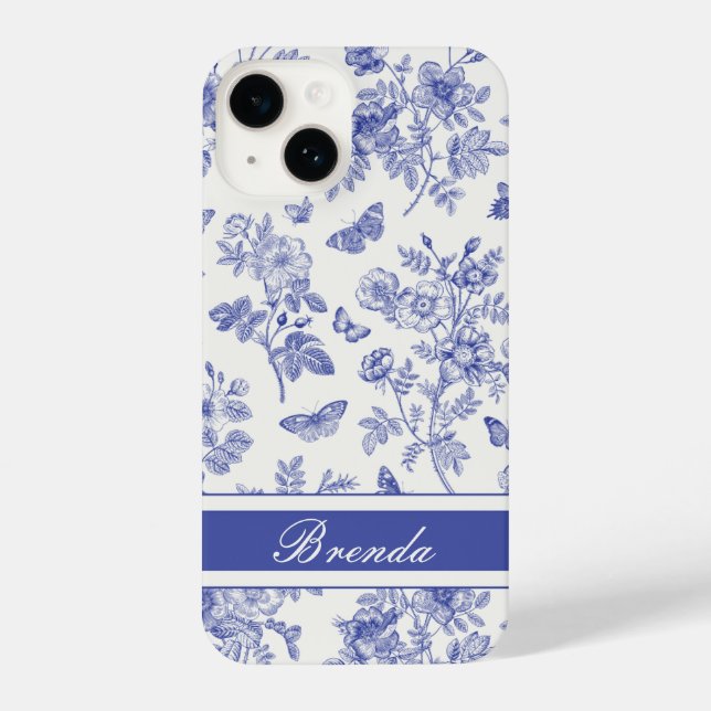 Funda Para iPhone Funda de iPhone 14 Blue Butterfly (Reverso )