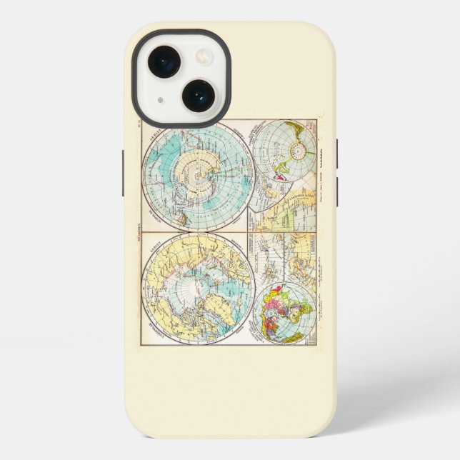 Funda Para iPhone Funda de iPhone Case-Mate con mapa polar en idioma (Reverso )