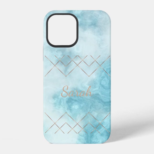 Funda Para iPhone Funda de iPhone Cool Trendy Blue Marble Case-Mate (Reverso )