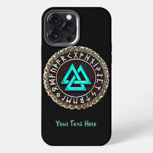 Funda Para iPhone 13 Pro Max Funda de iPhone de madera tallada Valknut (Torsion