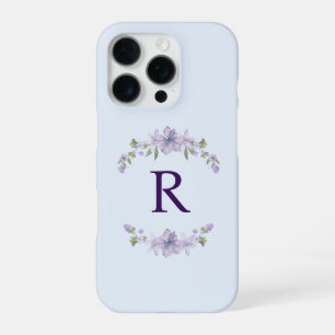Funda Para iPhone 16 Pro Funda de iPhone floral inicial personalizada Reg
