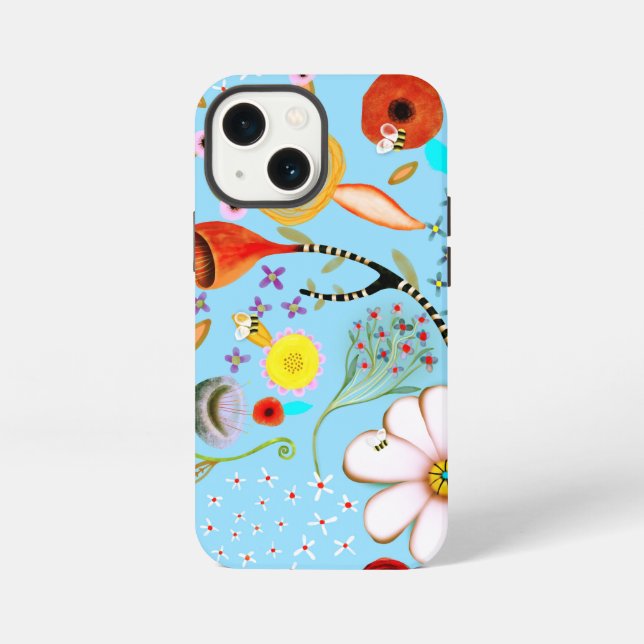 Funda Para iPhone Funda de iPhone / iPad floral turquesa (Reverso )