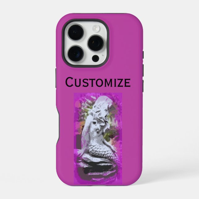 Funda Para iPhone funda de iphone morada de sirena sentada (Reverso )