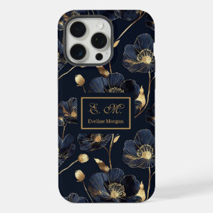 Funda de iPhone Navy Gold Regalo de Cumpleaños par
