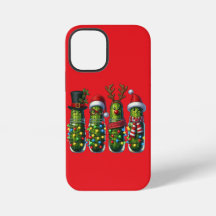 Funda de iPhone roja de pepinillos en vinagre con 