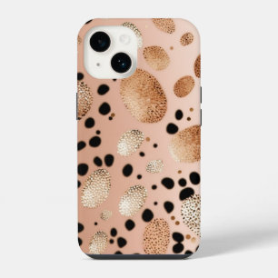 Funda Para iPhone 14 Funda dura iPhone Mate Rose Gold Cheetah Glitter