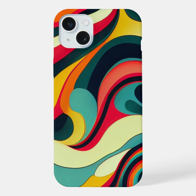Funda Para iPhone Funda Fun Retro Swirl iPhone 15 Plus. (Reverso )