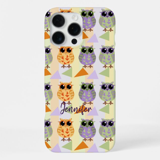 Funda Para iPhone Funda-Mate Iphone 16 funda de búhos de patrón de c (Reverso )