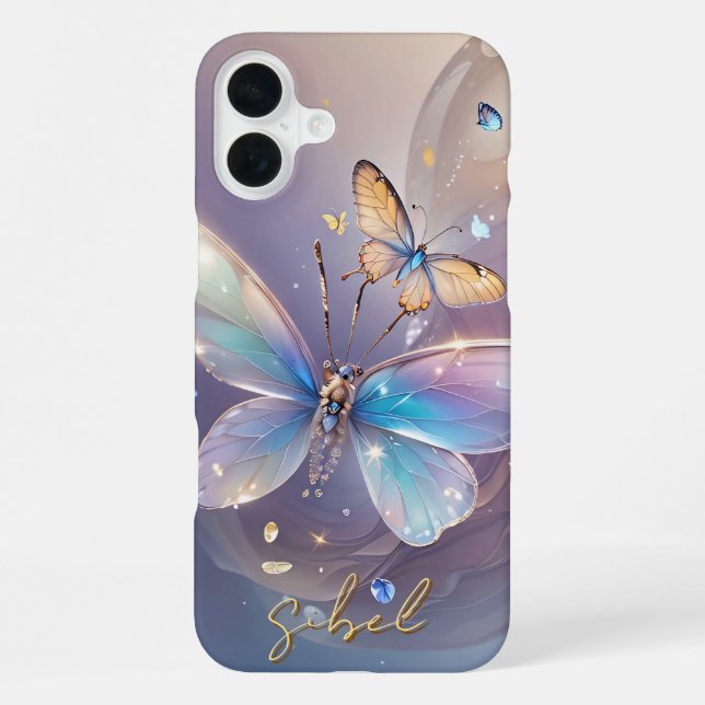 Funda Para iPhone Funda monogramado de mariposa gradiente - iPhone m (Reverso )