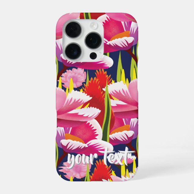 Funda Para iPhone Fundas de teléfono con amapolas de estilo cartoon  (Reverso)