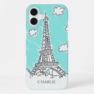 Funda Para iPhone 16 Plus Fundas de teléfono con nombre personalizado ilustr