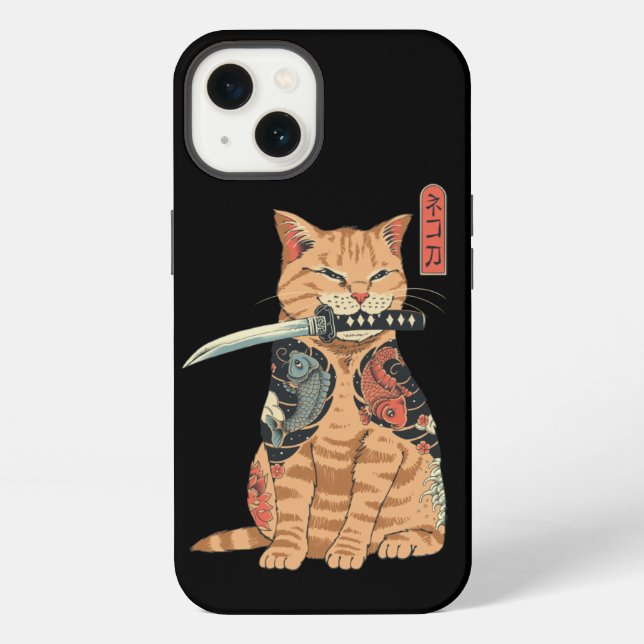 Funda Para iPhone Fundas del iPhone de Samurai Cat 13 (Reverso )