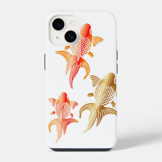 Funda Para iPhone Fundas modernos de Goldfish White iPhone 14 (Reverso )