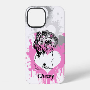 Funda Para iPhone 12 Fundas para iPhone 12 con Shih Tzu y corazones abs