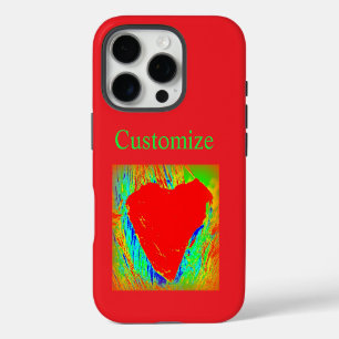 Funda Para iPhone 16 Pro fundas para iphone corazones rojos abstractos