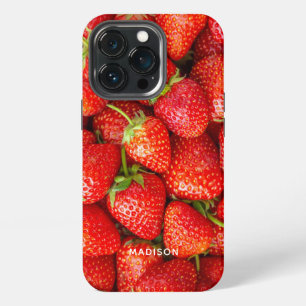 Funda Para iPhone 13 Pro Fundas para teléfono de fresas con nombre personal