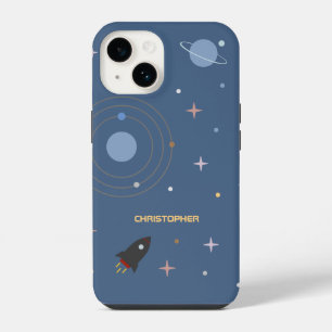 Funda Para iPhone 14 Fundas para teléfonos de planetas y cohetes, espac