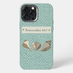 Funda Para iPhone 13 Pro Max Fundido de lienzo falso personalizado de conchas m